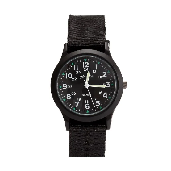 Популярные модные детские часы для студентов, для мальчиков и девочек, аналоговые кварцевые часы для мужчин, повседневные женские наручные часы, Холщовый ремешок, Relojes, подарки - Цвет: full black