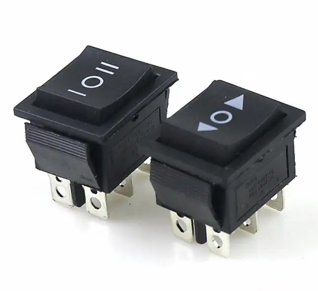 KCD4 1PCS black Rocker Switch Power Switch ON-OFF-ON 3 Position 6 Pins With Light 16A 250VAC/ 20A 125VAC 2pcs yt2122 15a 250vac 6pin on on e ten1321 toggle switch rocker switch the power switch free shipping micro switch