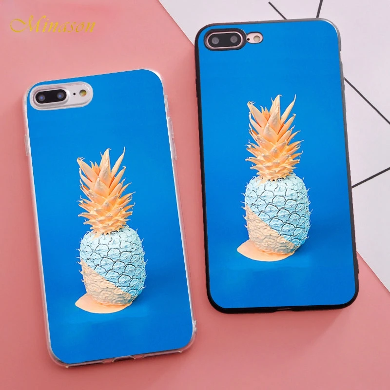 Minason Pineapple Soft Silicone Phone Case for iPhone X 5