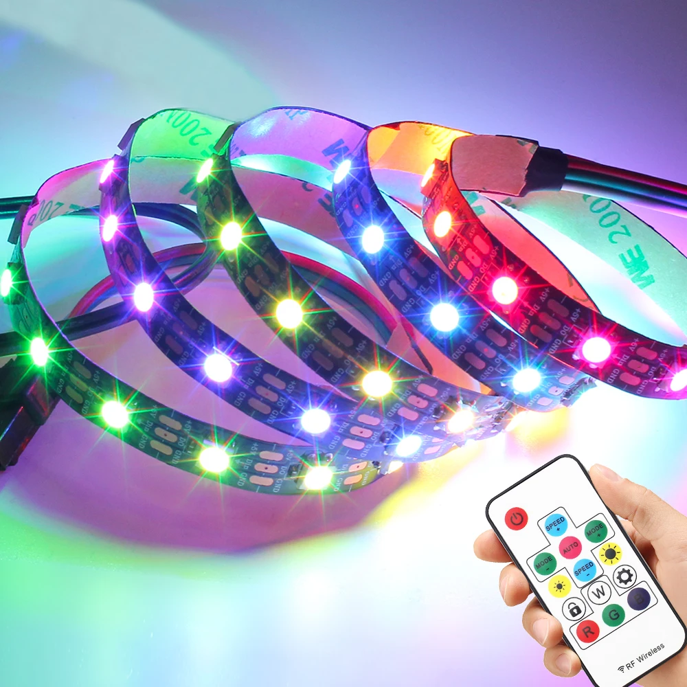 

WS2812B LED Strip Individually Addressable RGB LED Strip Smart Pixel 1Meter Black PCB WS2812 IC 30/60 LEDs Digital LED Strip
