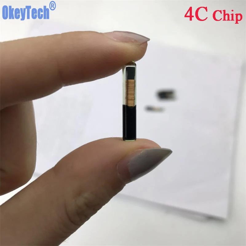 

OkeyTech New High Quality Car Key Chips ID4C Auto Transponder Chip Glass Blank ID 4C Chip For Toyota Key Wholesale Free Shipping