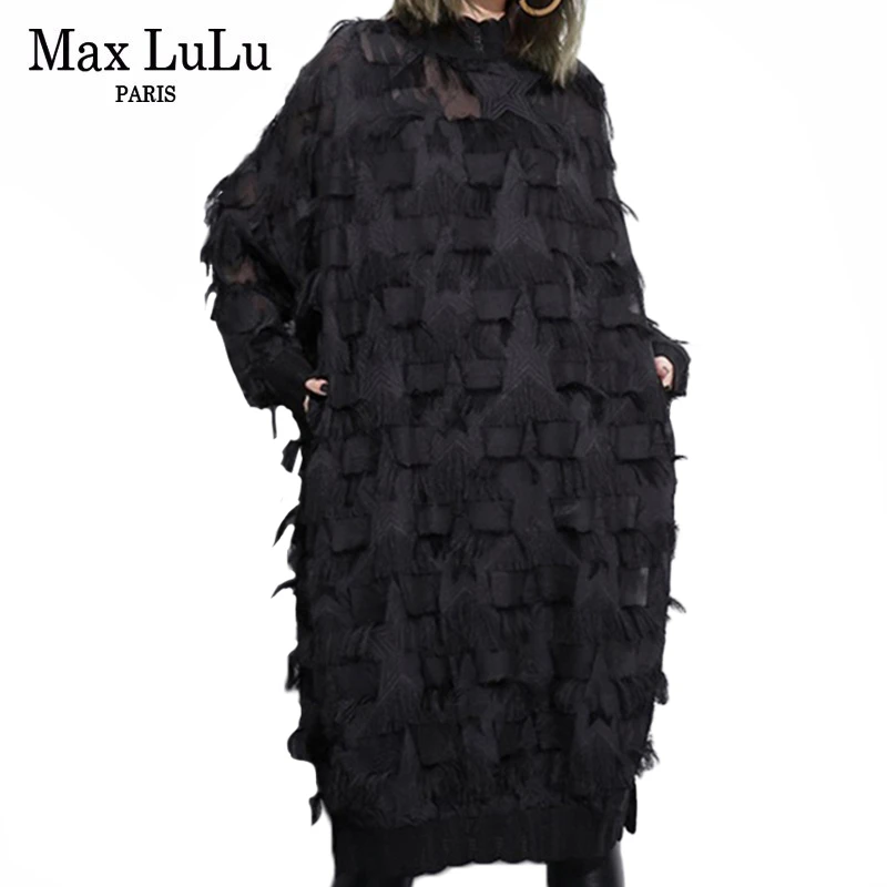 

Max LuLu 2019 Fashion Korean Designer Ladies Autumn Clothes Women Vintage Loose Chiffon Dresses Lace Streetwear Elegant Vestidos