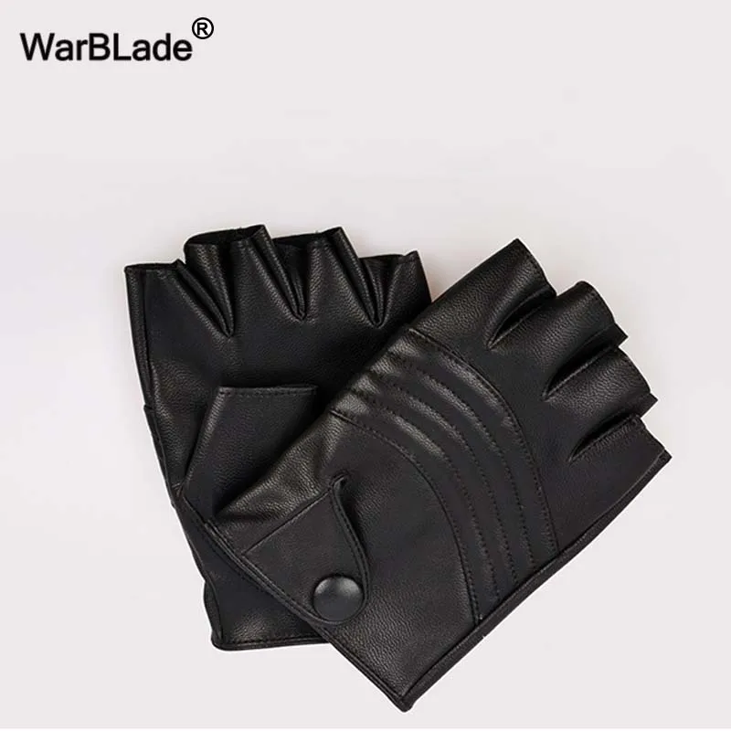 Модные перчатки WarBLade для вождения и спортзала без пальцев из искусственной кожи