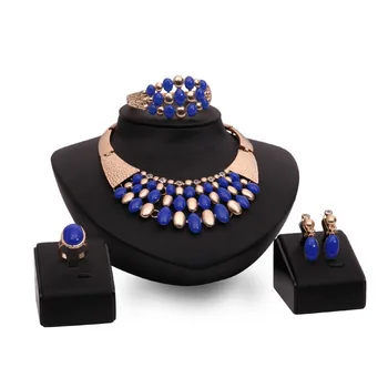 

Jewelry Sets Sale 2016 New Rose Gold-color Necklace Earrings Bracelet Ring Rhinestone Wedding Parure Bijoux Femme