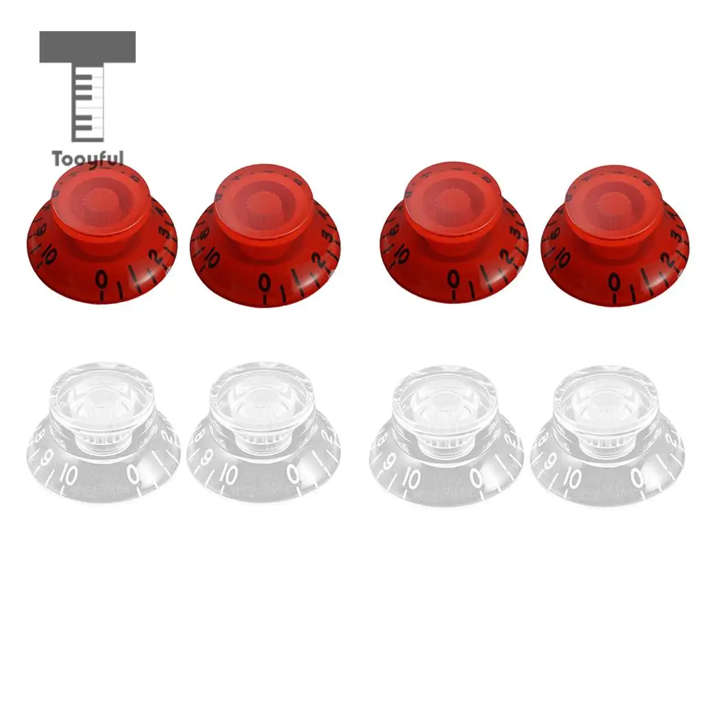 Tooyful 4pcs Acrylic Bell Speed Control Knobs Guitar Tone Volume Knobs for LP Electric Guitar Replacement Parts