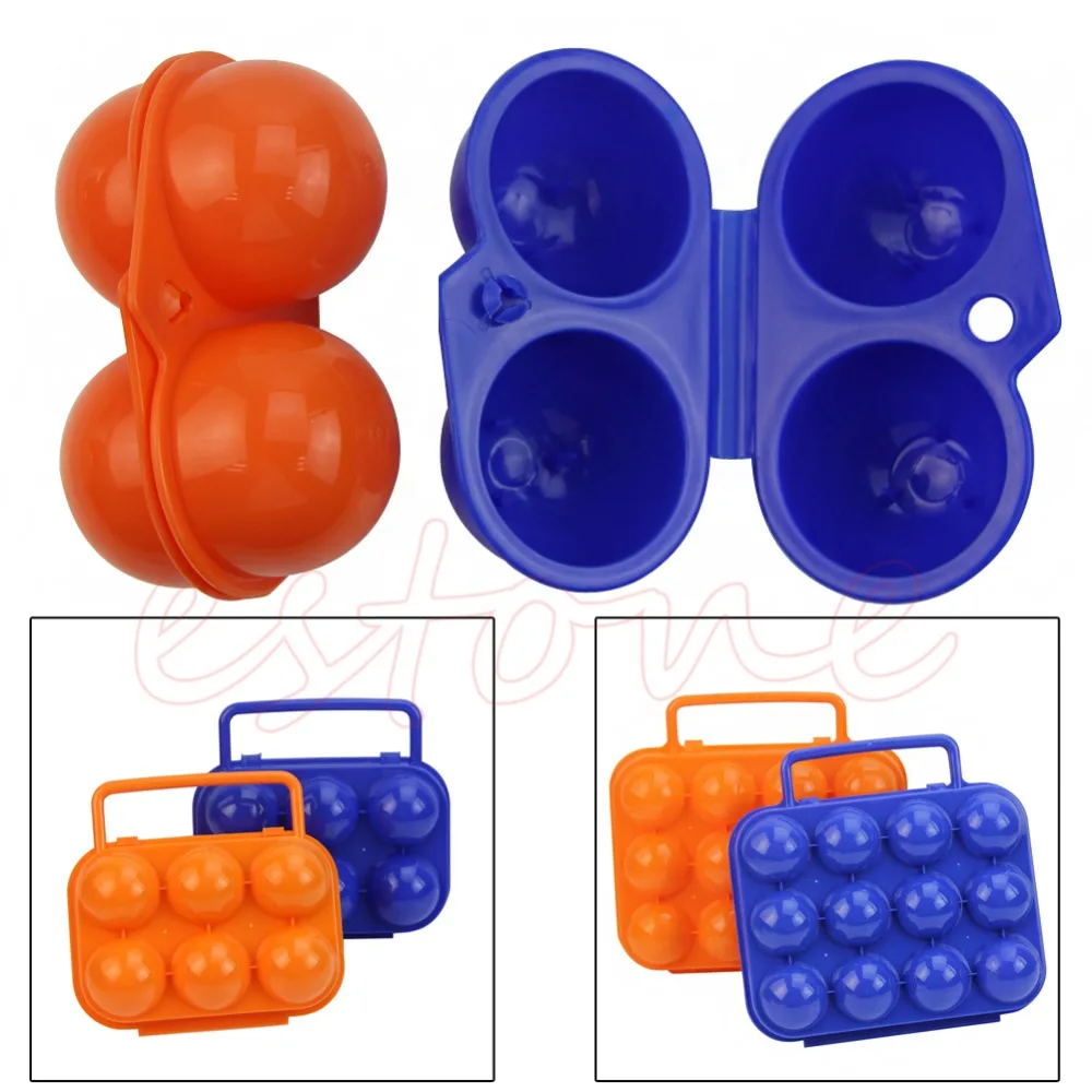 

S-home Hot Portable Carry 2/6/12 Eggs Container Holder Storage Box Case Folding Plastic
