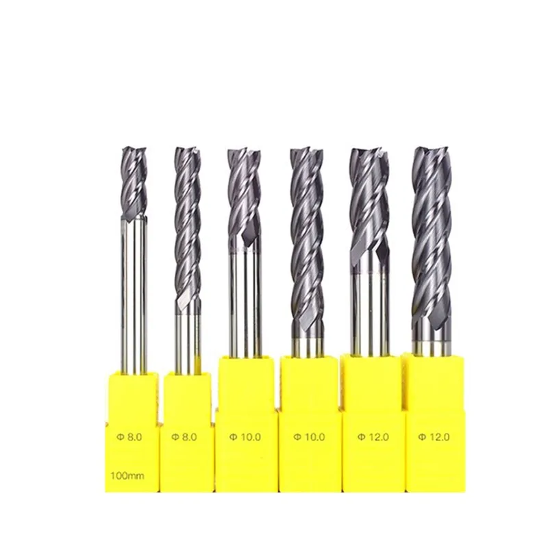 HRC55 6PCS SET flat end mill D8*20C/45C100+10*25C/50C*100+12*30C/50C
