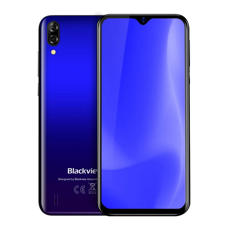 Blackview A60 Android 8,1 смартфон четырехъядерный 4080 мАч мобильный телефон ram 1 Гб rom 16 Гб 6,1 дюймов Двойная камера 3G мобильный телефон с двумя sim-картами - Цвет: Синий