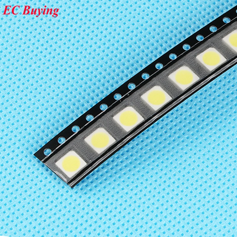 50 шт. Ультра яркий 5050 LED SMD белый Чип поверхностного монтажа 20мА светоизлучающий