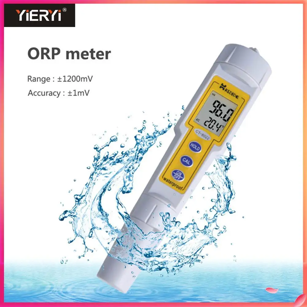 

Yieryi CT-8022 High Quality Pen Type Digital ORP Meter Waterproof Handheld Redox Potential Tester With Temperature Display Water