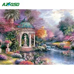 AZQSD Diamond Краски ing пейзаж, полный круглый бриллиант вышивка Алмазная мозаика Краски с бриллиантами сад Домашние Подарочные