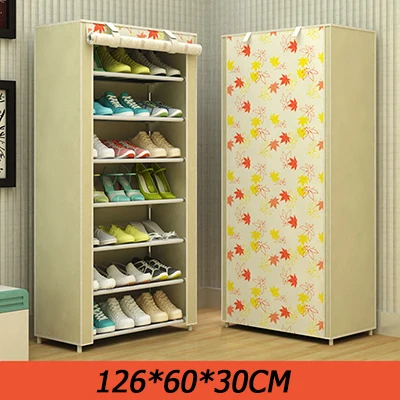 Мультипликационный узор, многослойный пылезащитный Тканевый шкаф для обуви, самодельный домашний стеллаж для хранения обуви, Простая подставка для обуви, домашняя мебель - Цвет: 60x30x126cm