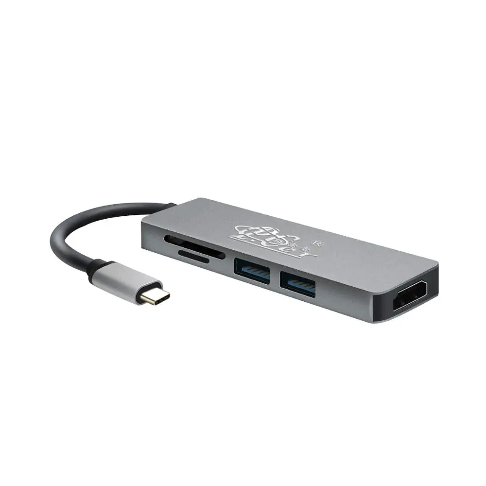 PCER USB C концентраторы адаптер док станция для ноутбука ключ к HDMI VGA PD SD TF карта