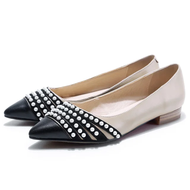 Aliexpress.com : Buy women genuine leather ballet flats Women Faux ...