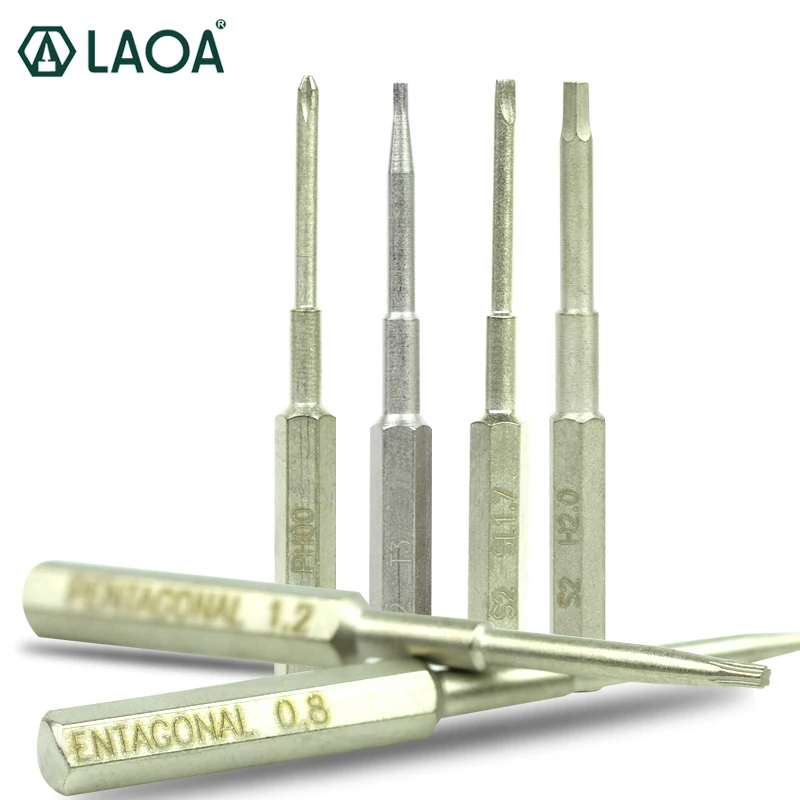 LAOA S2 из легированной стали точная отвертка с прорезями Philip Triangle Torx Hex T3 T20 Ремонт мобильных телефонов ПК