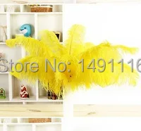 

Wholesale 10 pcs/ lot high quality Yellow ostrich feathers 18-20inches /45-50cm DIY jewelry decoration / wedding celebration