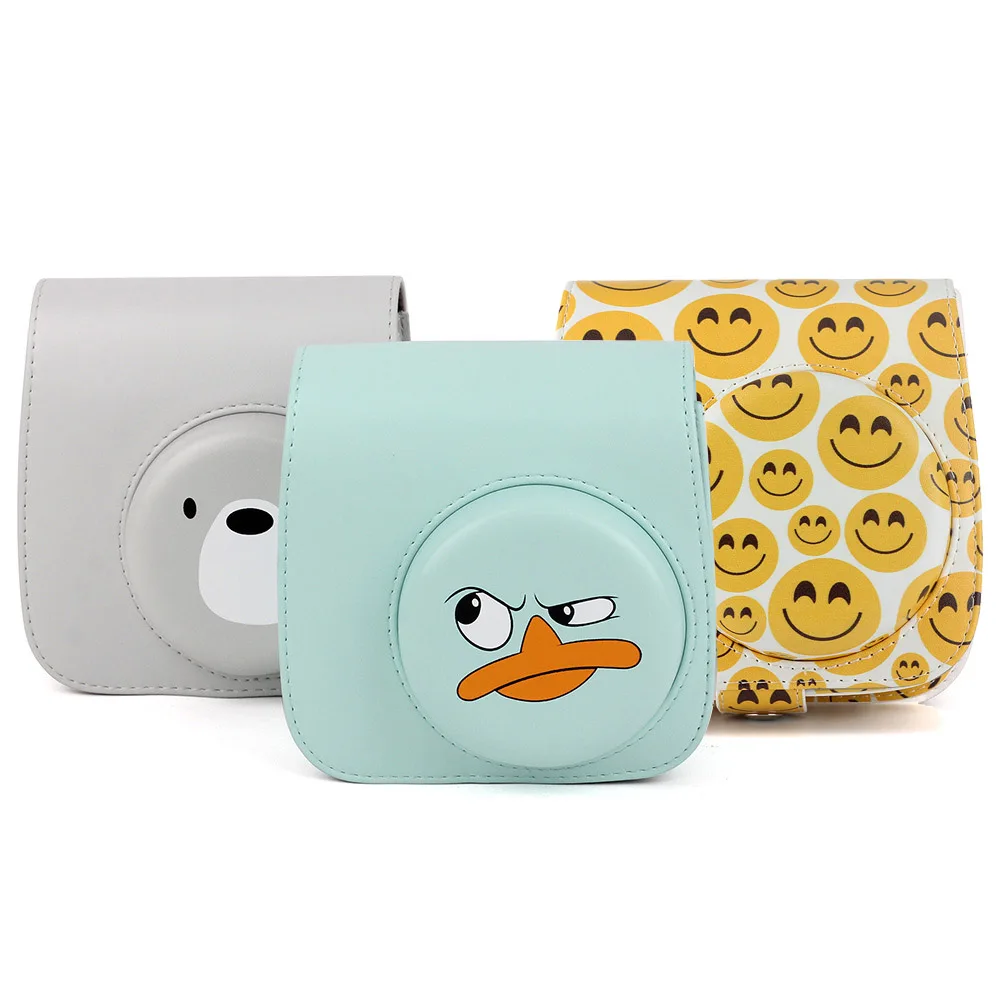 

Fujifilm Instax Mini 9 Mini 8 Camera Bag Accessory Cute Emoji PU Leather Instant Camera Shoulder Bag Protector Cover Case Pouch