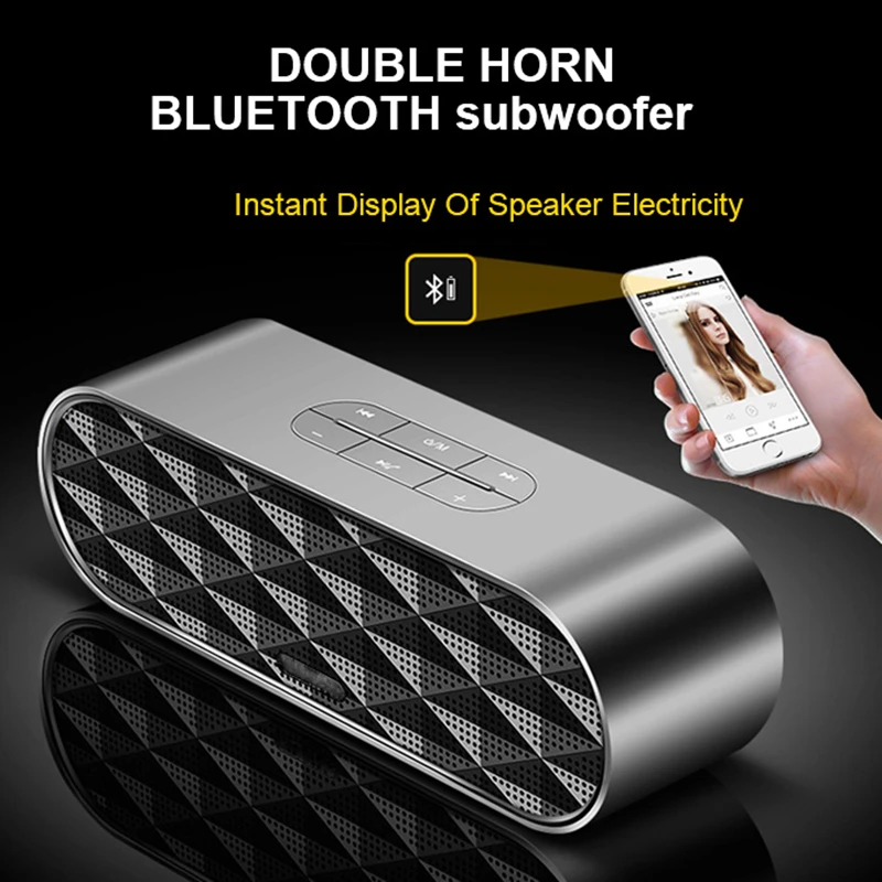 Bluetooth динамик металлический портативный супер бас беспроводной 3D цифровой звук