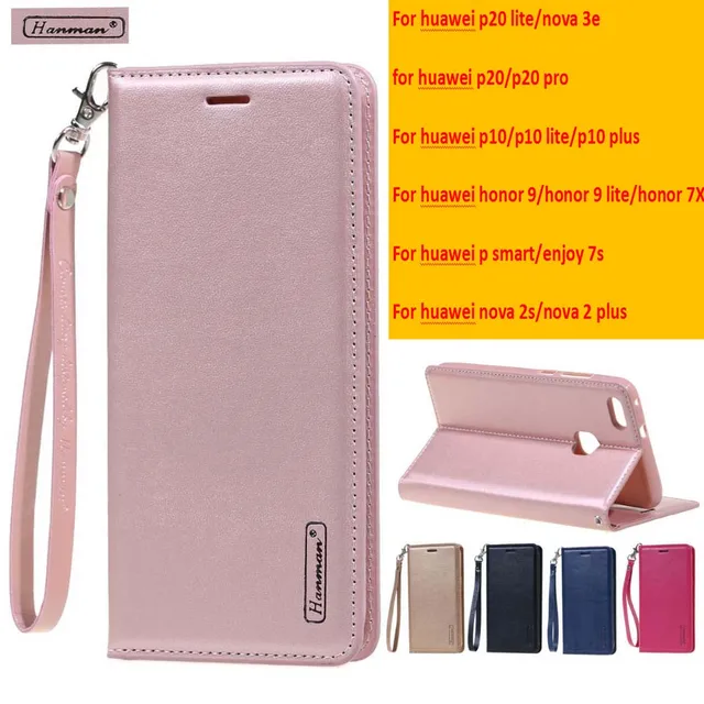 Special Price hanman Flip cover case for huawei p10 p20 lite case Leather Wallet case for huawei P smart honor 9 lite honor 7X y7 2017 Nova 2S