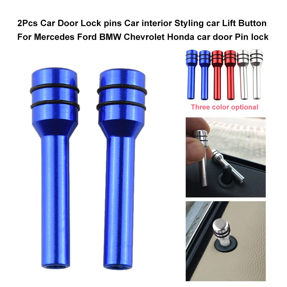 2Pcs Car Door Lock pins Car interior Styling car Lift Button For