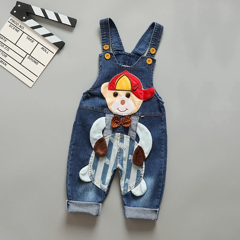 

DIIMUU Autumn Kids Clothes Boys Jeans Casual Overalls Children Clothing Denim Pants Loose Long Trousrs for 1-3 Years