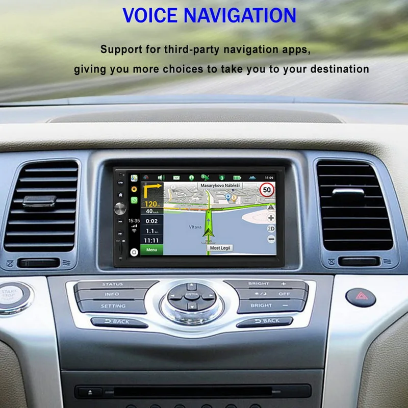 " 2 DIN автомобильный навигационный GPS радиоприемник FM Авторадио камера заднего вида DVR сенсорный экран Bluetooth MP5 Зеркало Ссылка для Iphone Carplay и Android