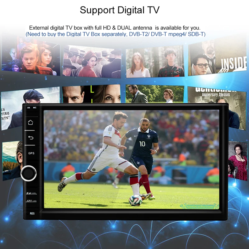 AWESAFE 7 "2 Din 1024*600 android автомобиля коснитесь Планшетные ПК универсальный DVD для Nissan