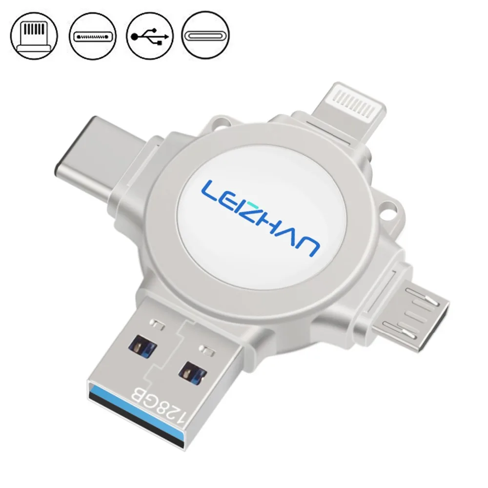 

LEIZHAN USB Flash Drive for iPhone xr x 8 7 6s 6 5s Lightning Type-C pendrive for Samsung GALAXY S8 Huawei nova 2 P10 Nubia Z17