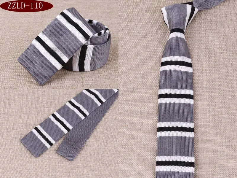 Различные мужские галстуки, вязаный галстук с плоской головкой, 5 см, узкая версия, Модный Полосатый клетчатый галстук, выпускной подарок, аксессуары