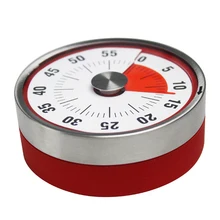Круглый кухонный таймер механический Магнитный 60 минут кухонная сигнализация счетчик часы для выпечки напоминание нержавеющая сталь ручной обратный отсчет