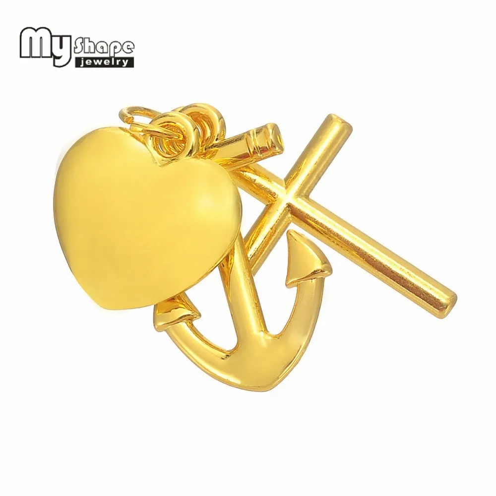 10 шт. посеребренные подвески в форме сердца Креста якоря|floating heart|heart cross pendantanchor