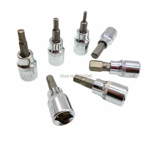 3/" Квадратный привод адаптер шестигранный ключ гнездо H3 H4 H5 H6 H7 H8 H10 гнездо шестигранный ключ биты отвертка инструменты H3-H10 7 шт. набор