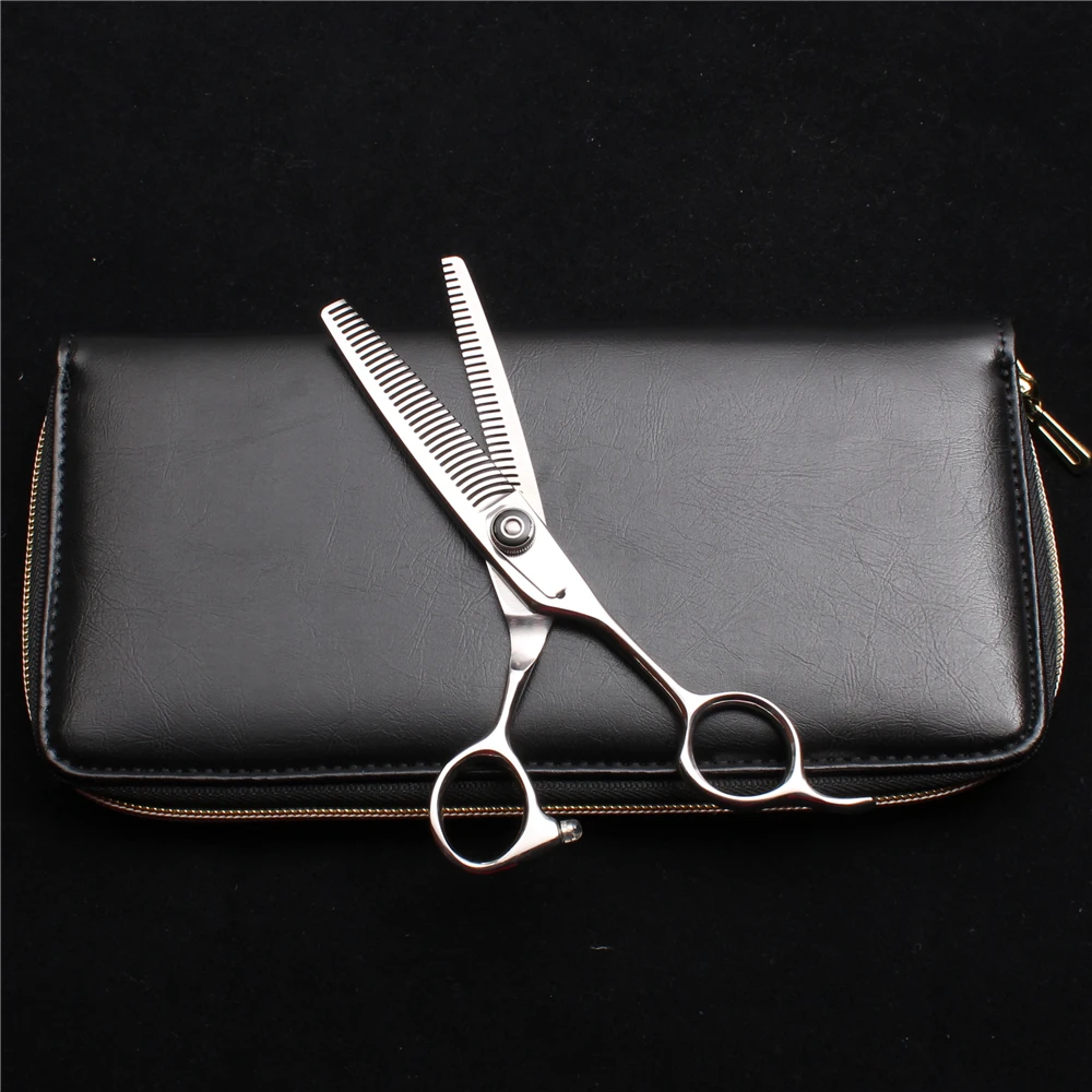 

6" 17cm JP 440C Customized Logo Haircut Set Thinning Scissors Barber Scissors Double Side Testh Professional Hair Scissors C2002