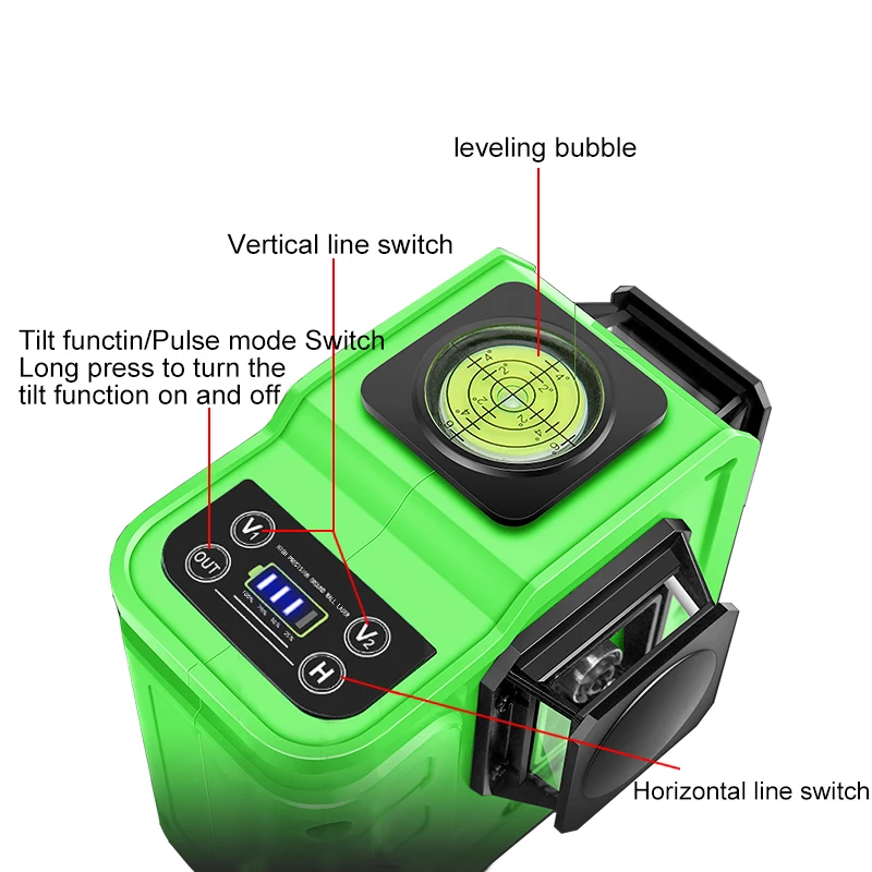 XEAST 12 линия 3D лазерный нивелир для укладки плитки самовыравнивающийся горизонтальный и вертикальный крест супер Мощная зеленая 360 лазерный уровень