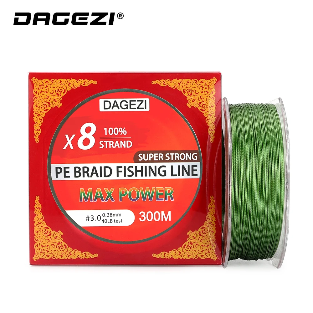 

DAGEZI 8 Strands Braided Fishing Line 300M Nano-coating Multifilament PE Line 10-80LB Fishing Lines For Carp Fishing Tackle