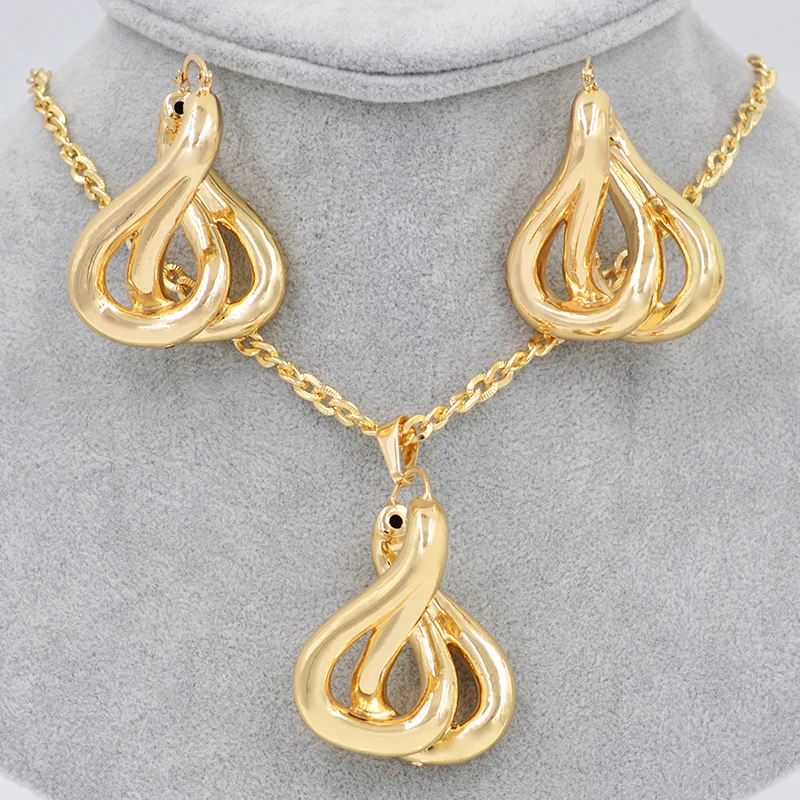

ZEADear Jewelry Big Hoop Jewelry Sets For Women Earrings Pendant Copper Gold Color Fairy For Party Wedding Daily Wear Gift