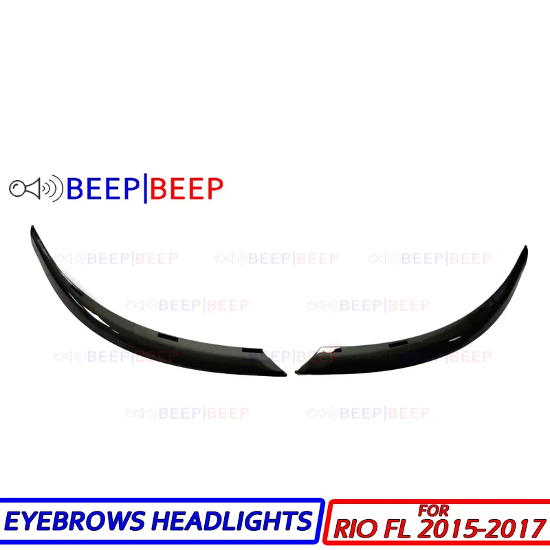 Eyebrows for Kia Rio 2015-2017 on headlights cilia eyelash molding decoration car styling tuning accessories | Автомобили и