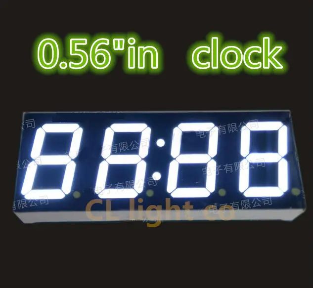 

White 0.56" 0.56in Clock LED Display 0.56 inch 7 Seven Segment 4 bit digital tube Common Anode cathode Time 12 Pins digit tube