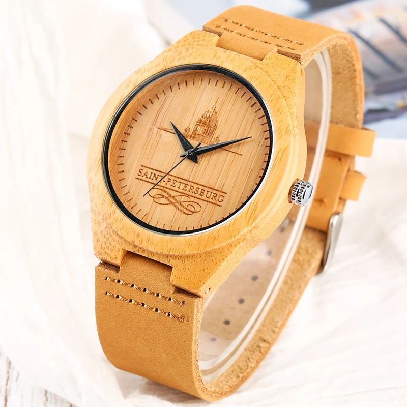 Bamboo Watches Male Saint Petersburg Design Modern 100% Wooden Quartz Watch for Men Women Light Handmade Woody Birthday Gifts 2019 2020 (3)