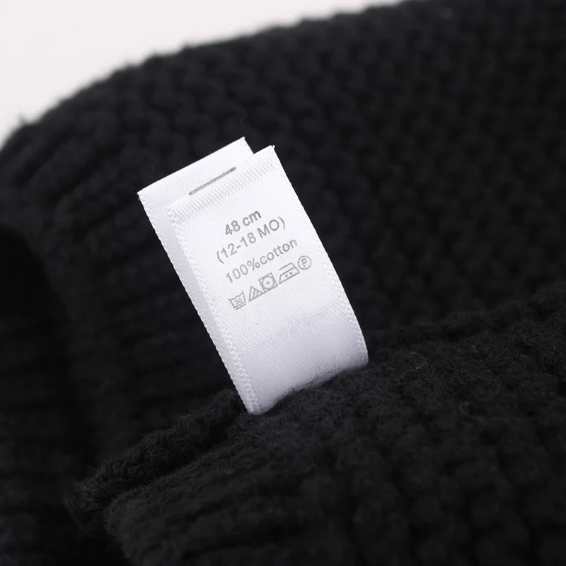 Cat Baby Beanies Hat Black Toddler Kids Boys Girls Knitted Bonnet Thick Warm Cotton Thread Cap Warm in Winter High Quality Cotton (1)