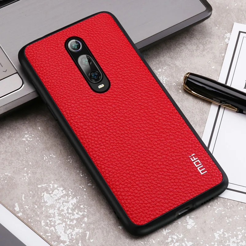 K20 чехол для Xiaomi Redmi K20 Pro чехол Mofi для Xiaomi Mi9T pro Чехол из искусственной кожи протектор деловой стиль коричневый красный черный - Цвет: Red