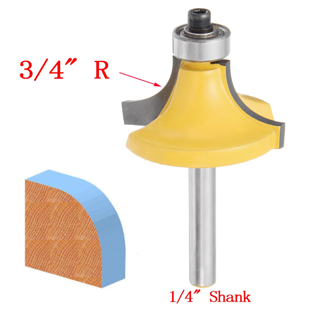 TideWay Point Cutting Round Over Bit Professional Grade Woodworking Carving Tool Tungsten Carbide Router Bit For