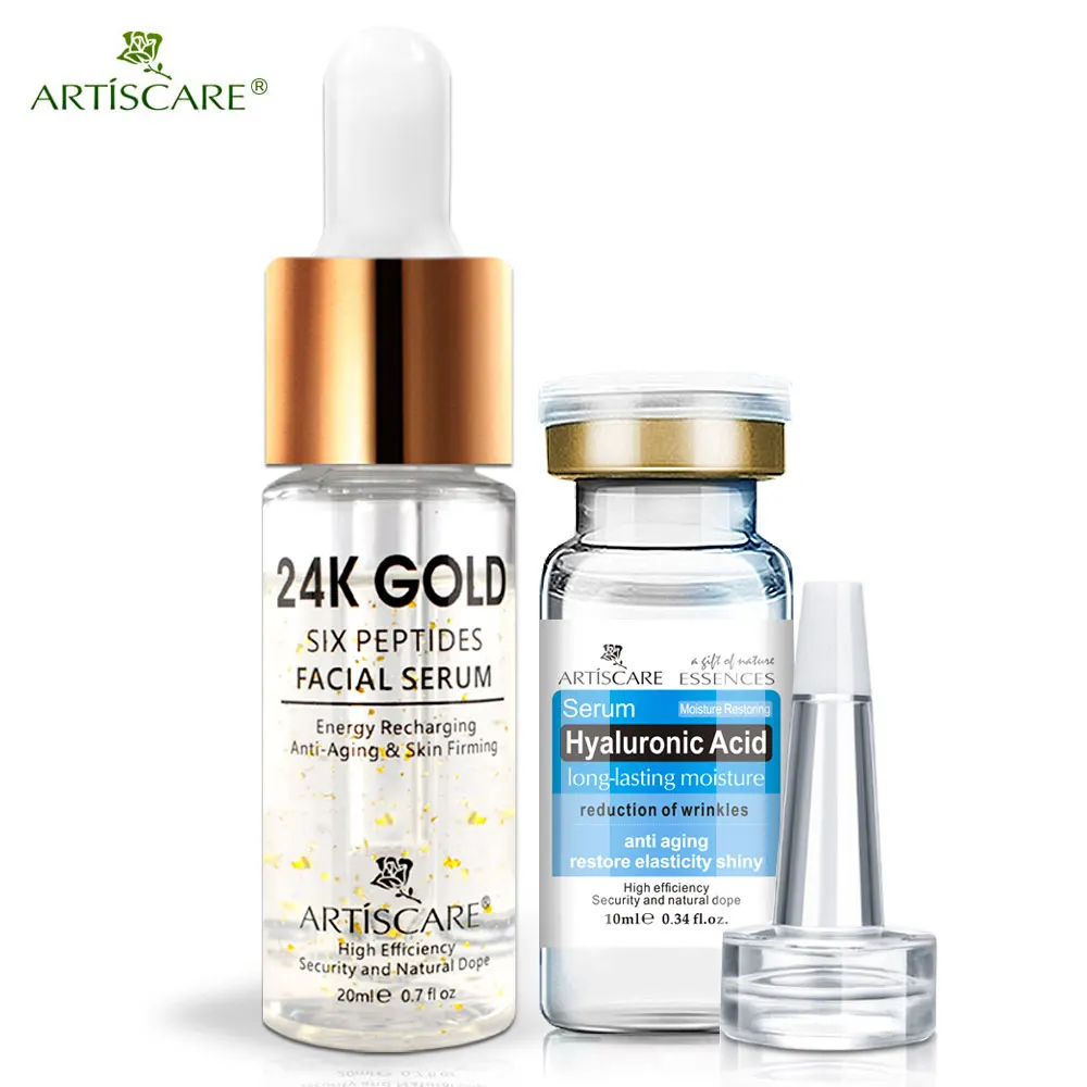 

ARTISCARE Six Peptides Serum 24K Gold+Hyaluronic Acid Serum Anti-Wrinkle Moisturizing Whitening Lift Firming Treatment Serum