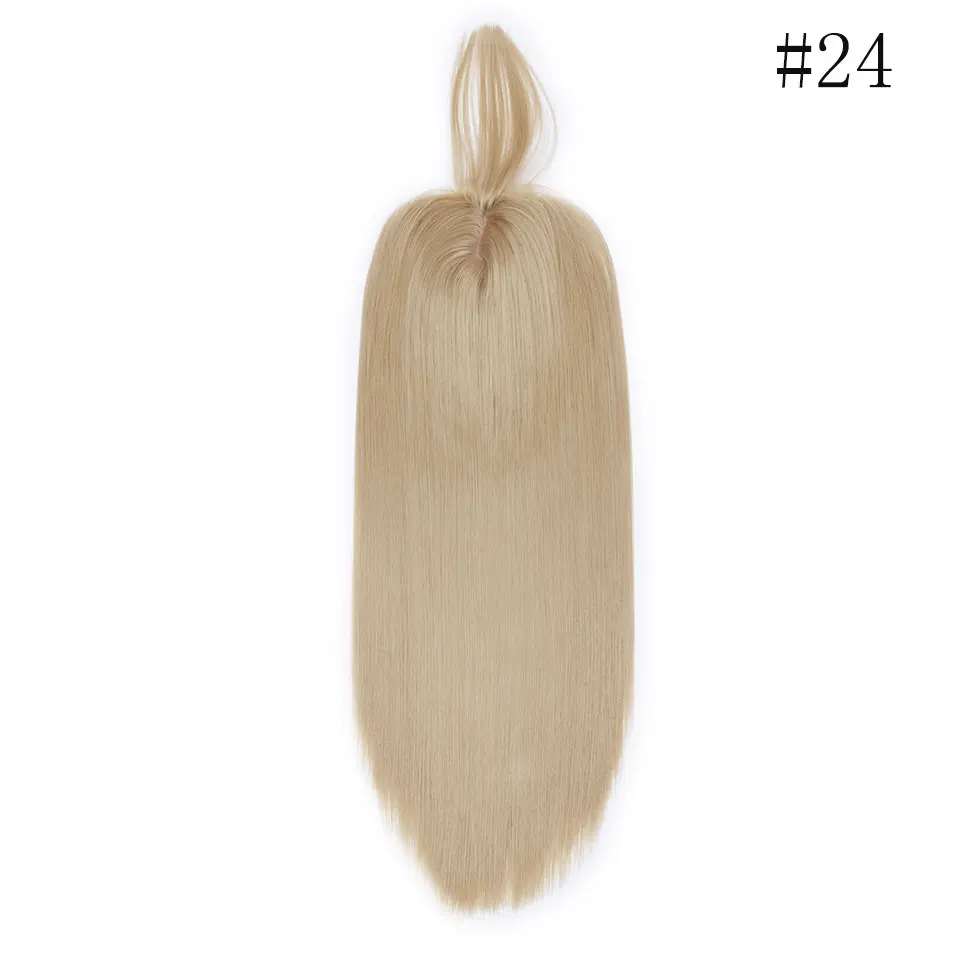 SNOILITE 17 дюймов Топпер зажим для парика зажим в один кусок наращивание волос синтетические волосы с челкой для женщин 8 цветов - Цвет: #24