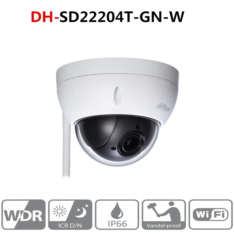 Оригинальный DH Wi-Fi камера DH-SD22204T-GN-W wifi IP 2MP HD Сеть мини PTZ купольная 4x оптический зум POE беспроводная камера SD22204T-GN-W