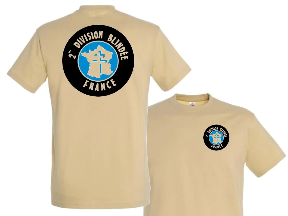 

2Th Db France Division Blindee Leclerc Ww2 Koufra T Shirt 1944 100% Cotton Summer Tees Printed O-Neck Streetwear T Shirts