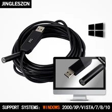 Jingleszcn USB эндоскопа 9 мм Мини Камера 2 м 5 м 7 м 10 м 15 м 20 м 25 м Водонепроницаемый IP67 endoskop Бороскоп Инспекции Змея видео CAM
