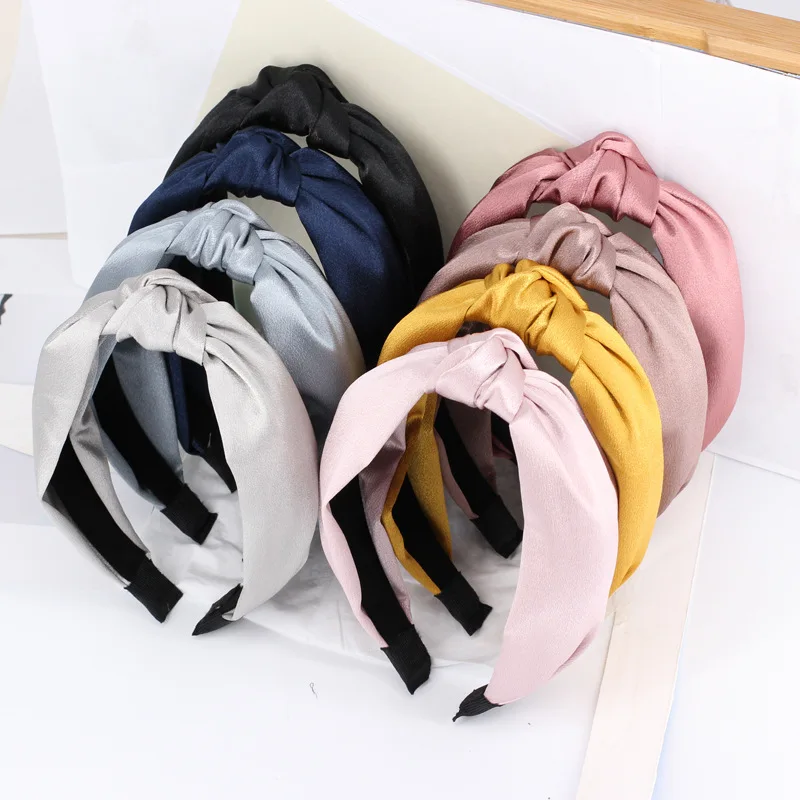 

Fashion Solid Knot Hairband for Women Headband Turban Female Knotted Hair Hoop Girls Hair Accessories Female Headwear