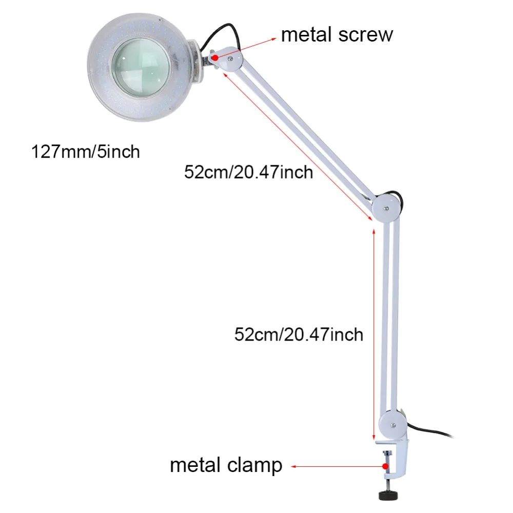 Профессиональный 8X увеличительное освещение Настольный светодиодный светильник с зажимом поворотный кронштейн для чтения красота освещение Хорошее качество