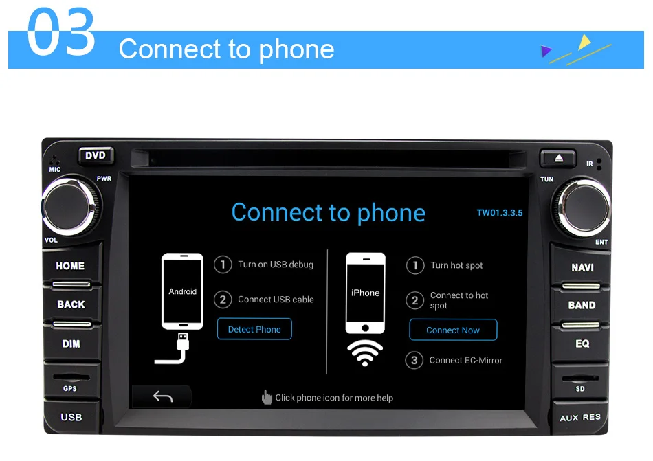 Excellent Eunavi 2 din Android 8.1 tda7851 car dvd radio player for Toyota Hilux VIOS Old Camry Prado RAV4 Prado 2003-2008 gps navi stereo 24